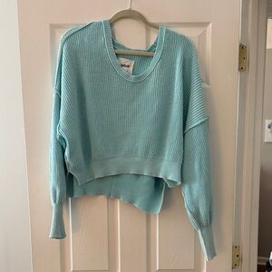 Aerie Light Blue 100% Cotton Crew Neck Sweater